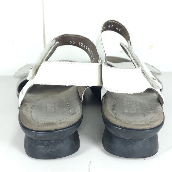MEPHISTO Women’s Pattie EU41 US10,5 Leather White Silver Ankle Strap Sandals - Picture 12 of 16